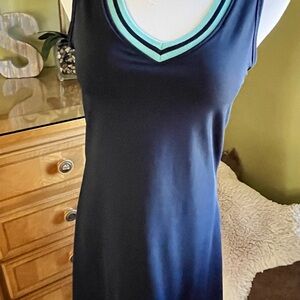Sincerely Jules Navy and Teal V-Neck Dress..NWT